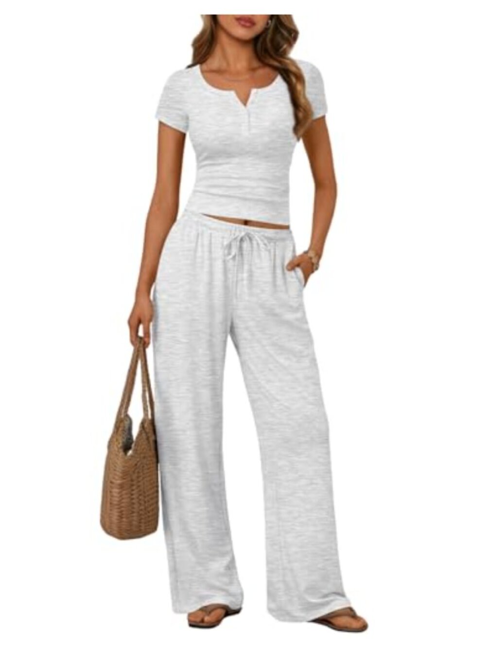 Trendy Queen Lounge Set with Pockets - 2 Piece Casual Outfit
